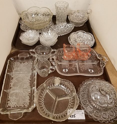 TRAYS CUT AND PRESSED GLASS