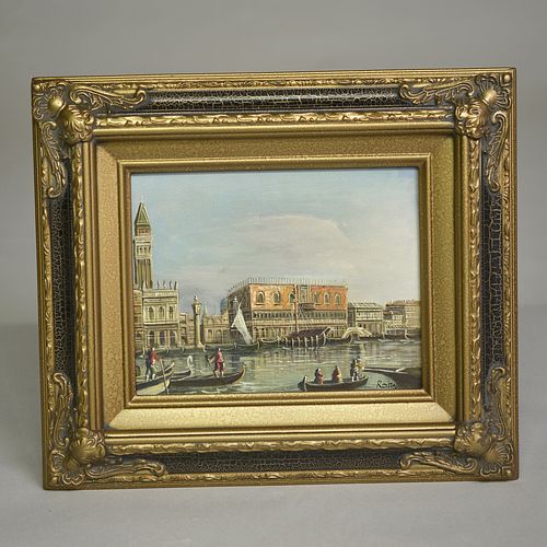 Framed oil painting Venice