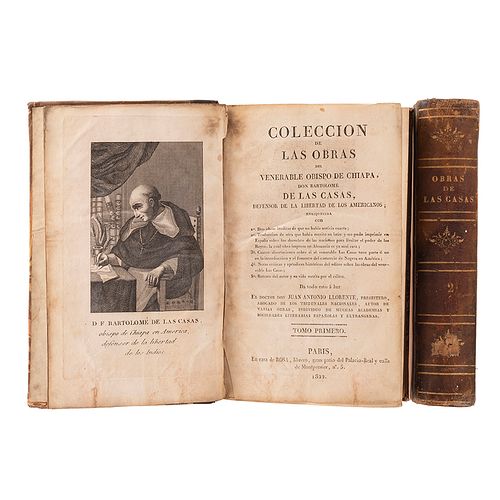 Llorente, Juan Antonio. Colección de las Obras del Venerable Obispo de Chiapa. Fray Bartolomé de las Casas. París: 1822. Piezas: 2.