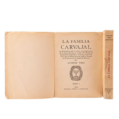 Toro, Alfonso. La Familia Carvajal. México: Editorial Patria, 1944. Estudio sobre los judíos y la Inquisición de la Nueva España.