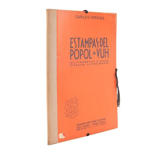 Mérida, Carlos. Estampas del Popol-Vuh. 10 Litografías a color. México: 1943. Ed. de 1,000 ejemplares firmados. Ejem. No. 101.