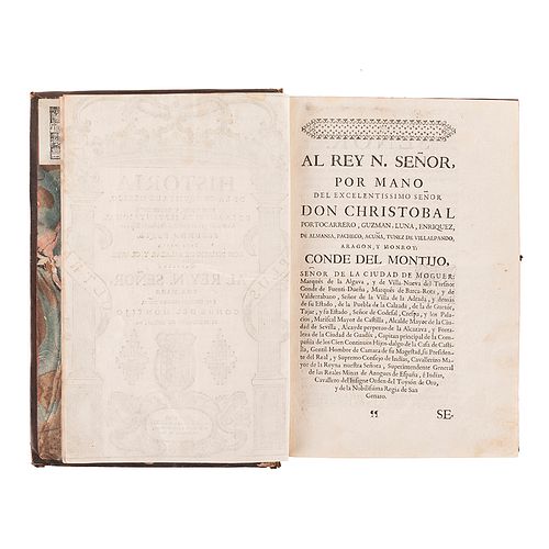 Salazar y Olarte, Ignacio de. Historia de la Conquista de México. Madrid: En la Imprenta de Benito Cano, 1743. ExLibris de Luis Bardón.