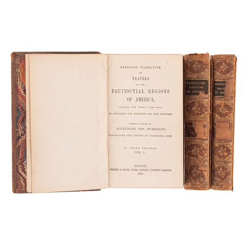 Humboldt, Alexander Von. Personal Narrative of Travels to the Equinoctial Regions of America, During the Years. London, 1852. Pzs 3