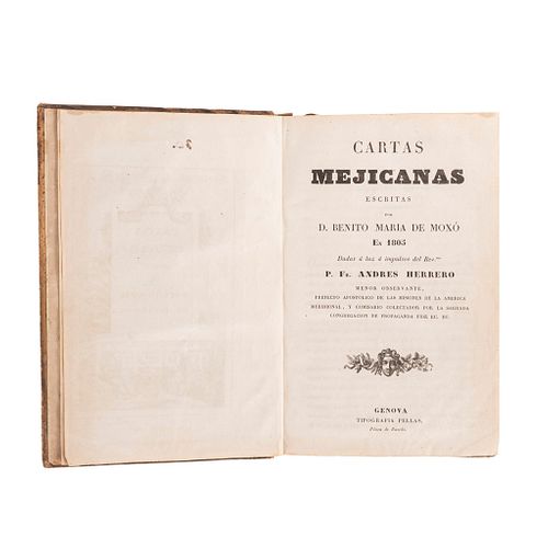 Moxo, Benito María de. Cartas Mejicanas. Genova: Tipografía de Luis Pellas, ca. 1837.
