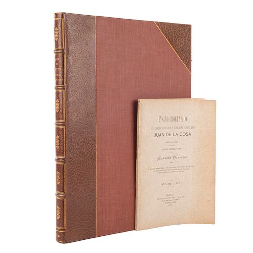 Cosa, Juan de la. Mapa-Mundi / Ensayo Biográfico del Célebre Navegante y Consumado Cosmógrafo Juan de la Cosa. 1892.