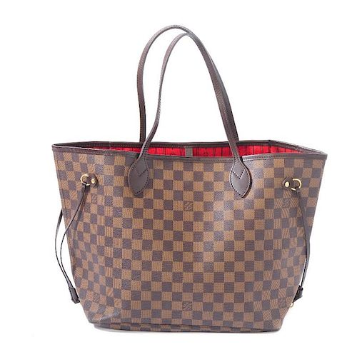 LOUIS VUITTON - a Damier Neverfull MM. Designed with a structured shape, featuring maker's Damier eb