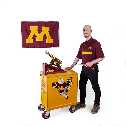 University of Minnesota Gophers Football Game Used Cannon and Cart