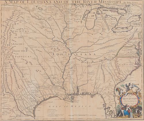 John Senex Map of Louisiana & Mississippi River 1721