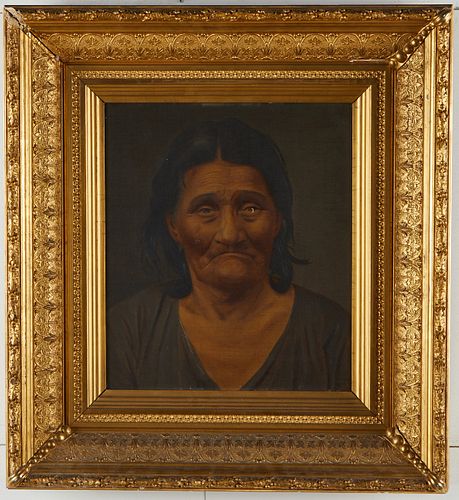 Painting A.F. 1873 "Old Betz" Native American Woman