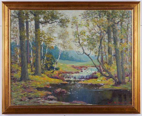 Carl Rawson "Minnehaha Creek" Oil on Canvas
