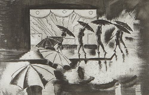 Clement Haupers "Rainy Day" Etching
