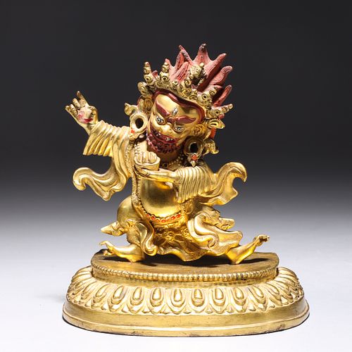 Sino-Tibetan Gilt Copper Figure