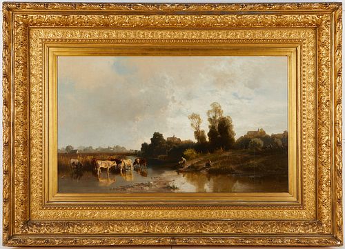 Joseph Wenglein Landscape with Cattle