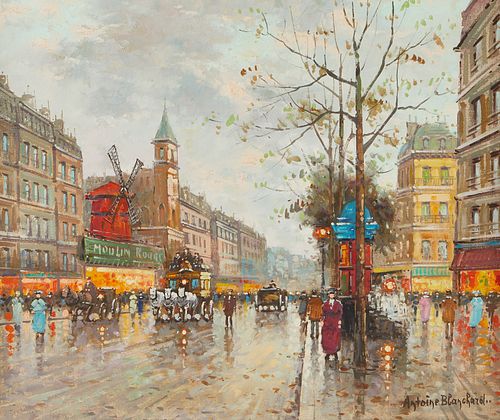 Signed Antoine Blanchard Moulin Rouge Painting