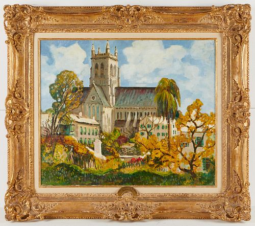 Guy Wiggins "Bermuda Days" Church Painting