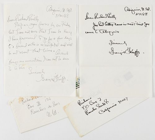 Grp: 2 Georgia O'Keeffe Autograph Letters