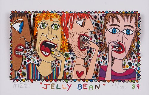 James Rizzi "Jellybean" Mixed Media Collage