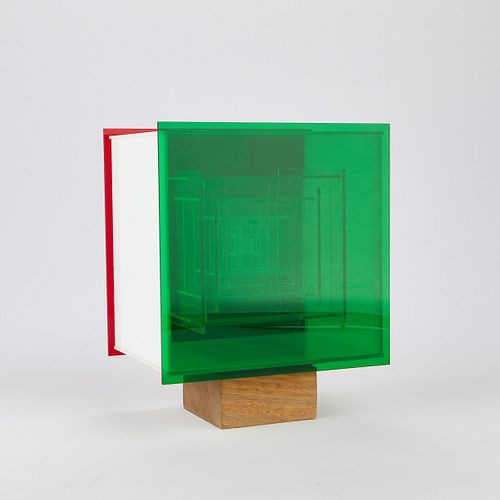 Leroy Lamis Acrylic Cube Sculpture