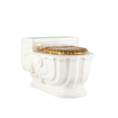 Sherle Wagner Carved Marble Toilet
