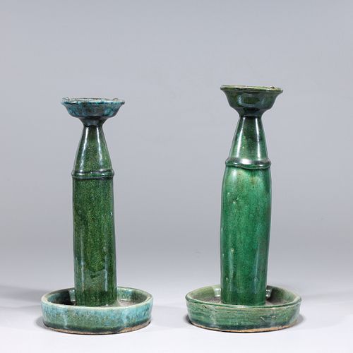Pair of Antique Chinese Ming Dynasty Candlesticks