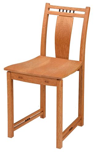 Hank Gilpin Modern Craft Figured Oak Side Chair