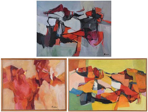 Three Carl Provder Abstract Paintings