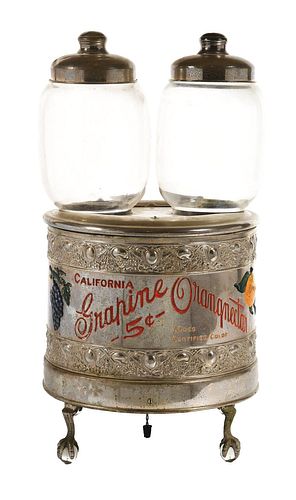 5¢ CALIFORNIA GRAPINE ORANGNECTAR DOUBLE SODA FOUNTAIN.