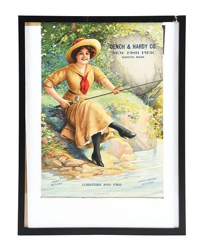 FRAMED LITHOGRAPH FOR THE DENCH & HARDY CO., BOSTON, MASSACHUSETTS.