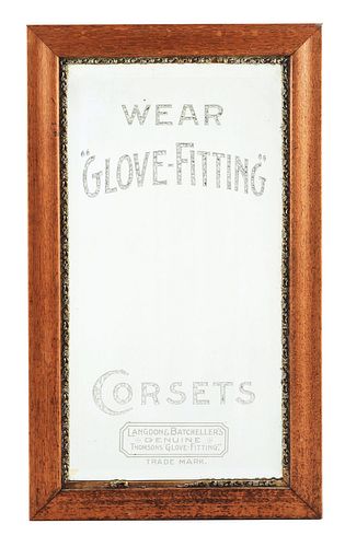 WEAR "GLOVE-FITTING" CORSETS ETCHED MIRROR.