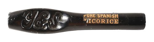 ORIGINAL HANGING TRADE SIGN FOR Y & S PURE SPANISH LICORICE.