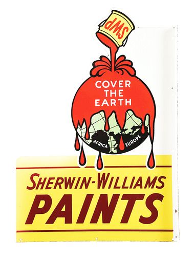 DOUBLE-SIDED PORCELAIN SHERWIN-WILLIAMS PAINT FLANGE.