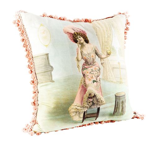 LARGE VICTORIAN-STYLE PARLOR PILLOW.