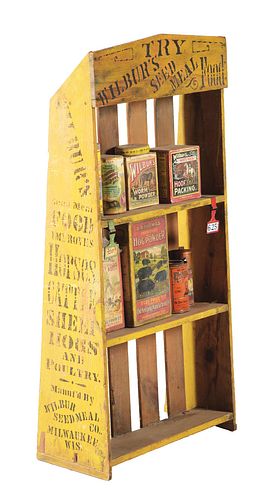 WILBUR'S SEED MEAL COUNTRY STORE DISPLAY CABINET.