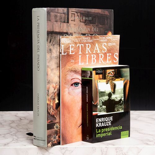 Libro y revista firmados por Enrique Krauze. La Presidencia Imperial /  Revista Letras Libres / La Presencia del Pasado. Pzs: 3.