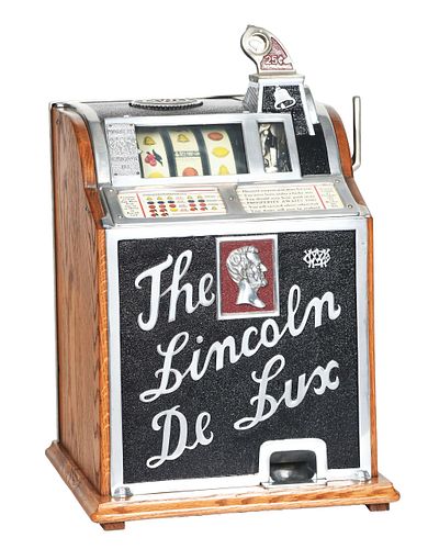 25¢ WATLING MFG. CO. LINCOLN DE LUX SLOT MACHINE.