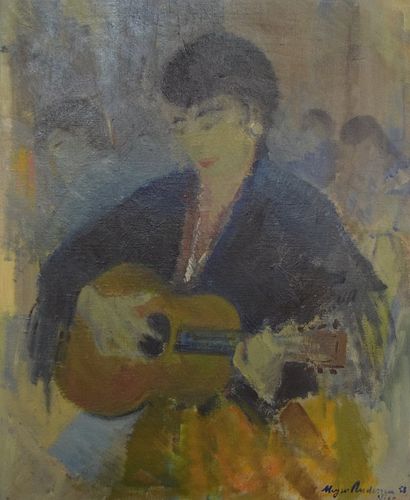 STREET MUSICIAN FROM NICE OIL PAINTING