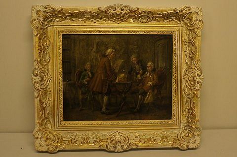 GENTLEMEN BY A. STADLMEYER OIL PAINTING