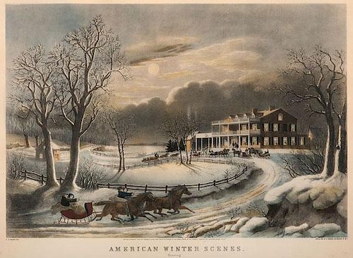 American Winter Scenes Lithograph by Currier & Ives 