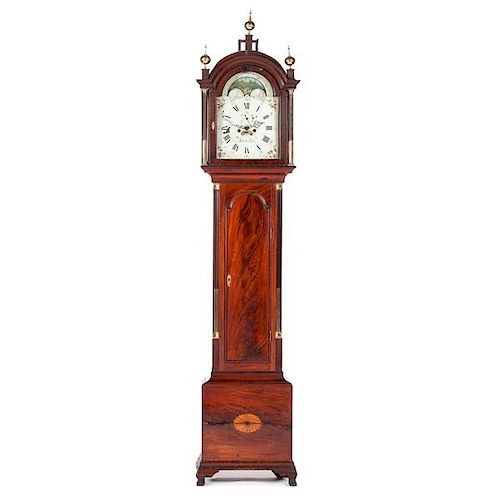 Elnathan Taber Federal Tall Case Clock 