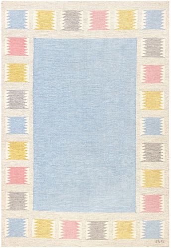 Vintage Swedish Carpet by Birgitta Soderkvist 7 ft 9 in x 5 ft 5 in (2.36 m x 1.65 m)