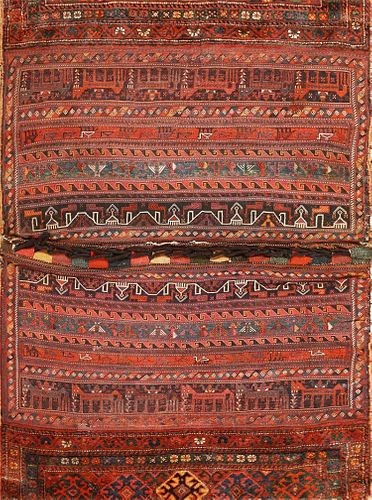 Antique Persian Bakhtiari Horse Cover - No Reserve 5 ft 4 in x 3 ft 10 in (1.63 m x 1.17 m)