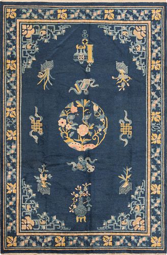 Antique Chinese Rug 9 ft 6 in x 6 ft 8 in (2.89 m x 2.03 m)