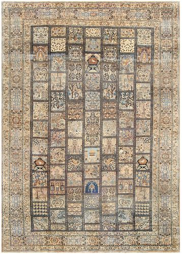 Antique Persian Khorassan Garden Design Carpet - No Reserve 15 ft 1 in x 10 ft 8 in (4.6 m x 3.25 m)