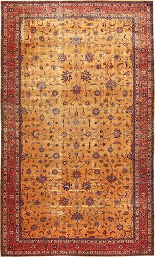 Oversized Antique Indian Carpet - No Reserve 24 ft 6 in x 14 ft (7.47 m x 4.27 m)
