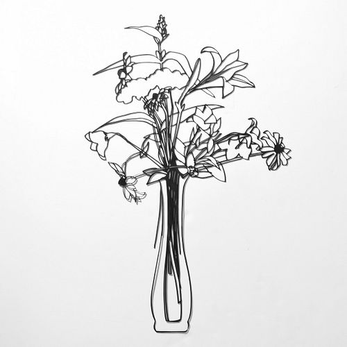 Tom Wesselmann "Wildflower Bouquet" Steel Drawing