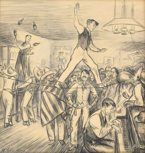 William Glackens Drawing: Irwin for Colliers Illustration