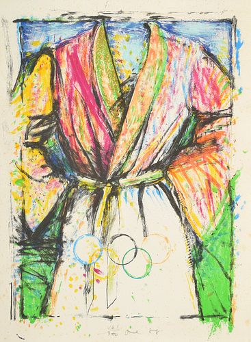 Jim Dine "Olympic Robe" Lithograph, Signed Edition