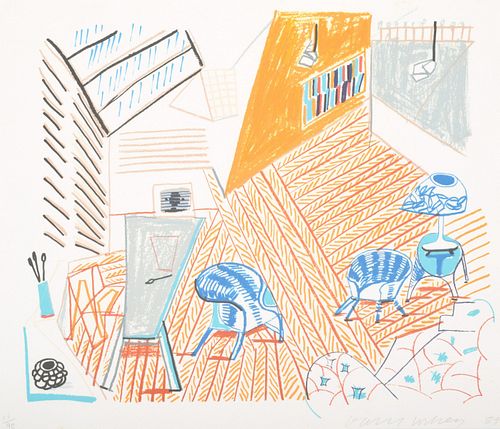 David Hockney "Pembroke Studio" Lithograph, Signed Edition