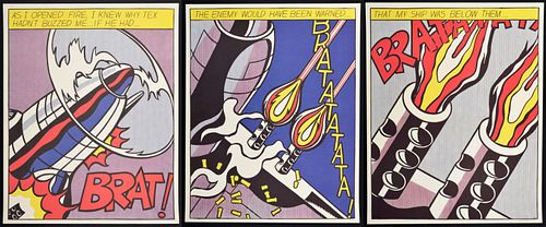 Roy Lichtenstein "As I Opened Fire" Screenprints, Signed 