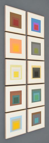 10 Josef Albers "Homage to the Square" Screenprints, Numbered Edition
